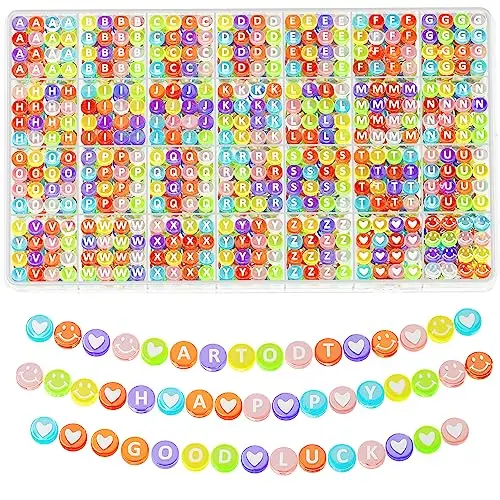 Multicolor Letter Transparent Bead
