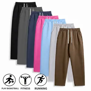 Men’s loose athletic pants, ultra-wide fit with drawstring waist; casual wide-leg, ultra-soft athletic pants | Breathable athletic pants suitable for basketball, running, and fitness