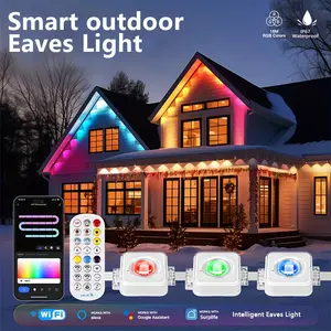 Permanent outdoor light, smart RGBlC outdoor light, 75scene modes, eave lights, IP67 waterproof,suitable for Halloween Christmas decoration Lighting Led