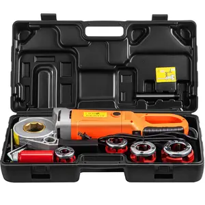 Summervibes VEVOR Electric Pipe Threader, 2300W Pipe Threading Machine with 4 Dies 1/2 - 1 1/4, 110V Hand-held Pipe Threader Machine with Copper Motor, Portable Electric Pipe Threading Kit with Carrying Case