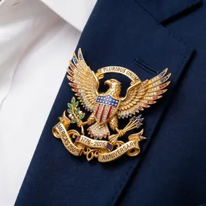 250th Anniversary Commemorative Lapel Pin 2.68inch Enamel USA Eagle and Patriotic Symbols Collectible US Patriot Collectible Accessories 250 Years Of Freedom
