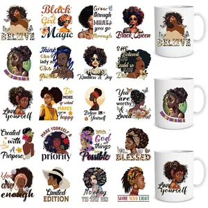 UV DTF Cup Wrap - 20 Sheets   Women UV DTF Cup Wraps for 16 OZ Black Women UVDTF Cup Wraps Affirmation  UV DTF Transfer Stickers for Glass Cup Mug  DIY Crafts