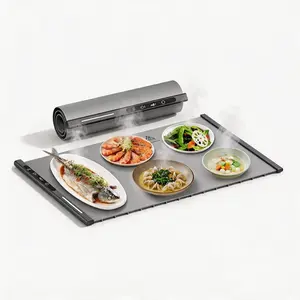 2026 Updated Electric Food Warming Mat with 8 Temperature Levels % 6-Hour Timer,Faster Full Heating Mat,Roll Up Food Warmer for Holiday Parties & Buffets