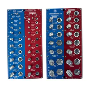2 Pcs 2-in-1 Bolt and Nut Thread Checker Identifier Gauge, 40 Size Hardened Steel, Blue