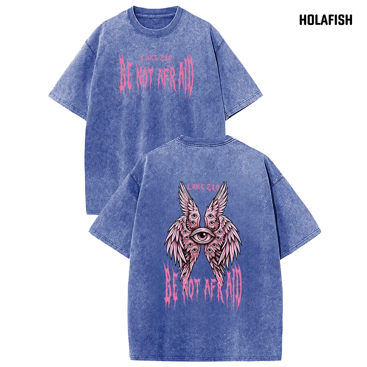 Holafish Women's Acid Wash Retro Premium Cotton T-Shirt - Stylish Relaxed Fit Everyday Casual Top, Ventilated Cozy Streetwear for Pairing with Jeans, Jackets, Coats