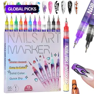 12/24 Color 3D Nail Art Pen Set, Dotting, Drawing, Liner & Graffiti Functions, DIY Manicure Tools for Nail Beauty, Ideal Valentine's Day Gift