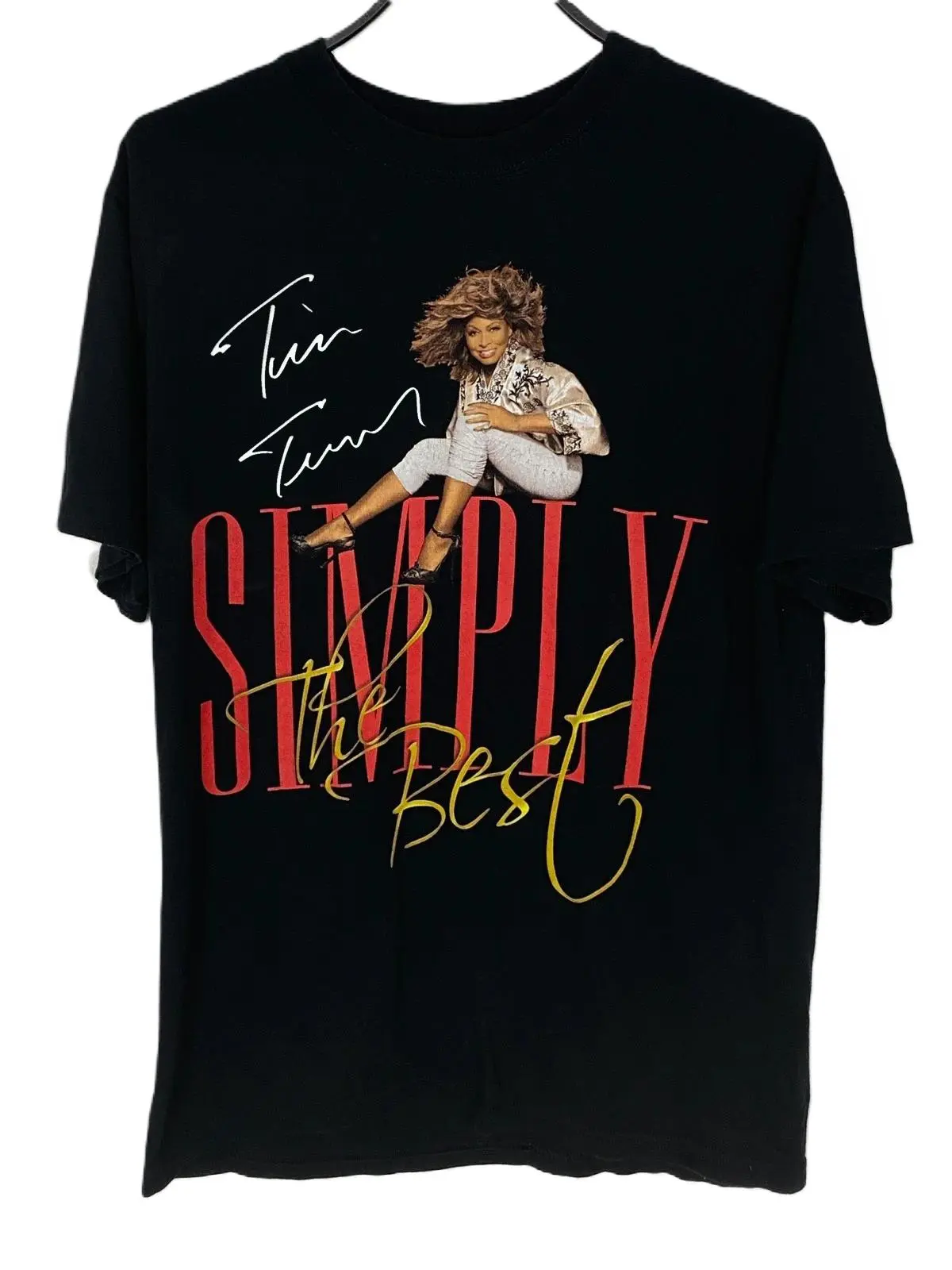 Vintage 00s Tina Turner Simply The Best Live T-Shirt Black Unisex Cotton T-Shirt Menswear Top Tee