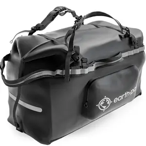 Earth Pak Waterproof Duffel Bag - Large Dry Bag 1680D TPU Waterproof Bags - Heavy Duty Camping Bag - Waterproof Duffle Bag 8x8 Popout Pocket- Boat Bag- Marine Dry Bags for Kayaking