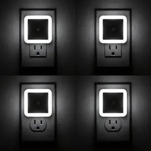 Advanced high quality safe, Night Light 4-Pack Plug into Wall Auto-Sensing LED, Nightlights for Bedroom, Hallway, Bathroom Warm White High-Visibility Gear-Friendly Design SpringStatements