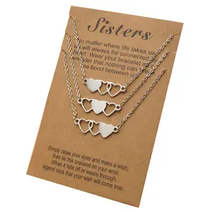 Stainless Steel Best Friend Necklace Suitable for 3 Sister and 3 Friends