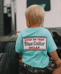 Blue Collar Dollar Toddler T-Shirt, Kids Tee, Working Class Graphic Shirt, Youth Country Style Outfit, Boys Outfit