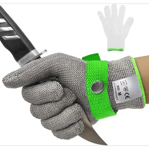 Level 9 Cut Resistant Kitchen Glove,Food Grade,Machine Washable,Stainless Steel Wire Metal Mesh Safety Work Glove for Mandolin,Meat Cutting,Oyster Shucking,and Wood Working (Large)