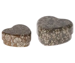 Maileg Heart Box - 2pcs set - Blue/Ocher