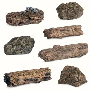 Miniature Tree Stump Ornaments: 7 Pieces Set for Micro Train Landscape, Sand Table, Or Garden Decoration - Suitable for Ages 3+ - PVC Material