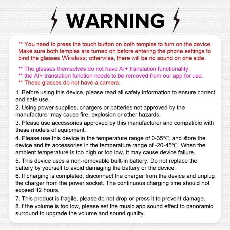 KOIPSSE smart glasses AI translation headphones TWS wireless smart device HIFI sound quality multi-function glasses BT5.4 black technology glasses unisex dual touch rechargeable long battery life can make phone calls sunglasses, Smart Audio Glasses