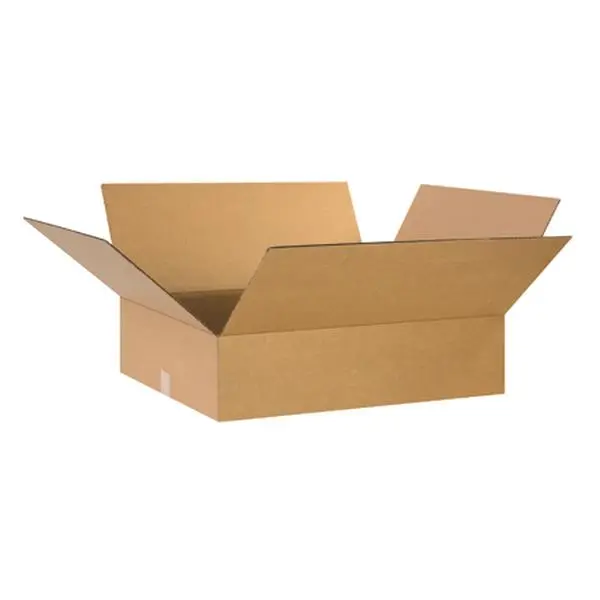 Box Partners 26206 Rectangular Cardboard Packaging Boxes, 26-in x 20-in x 6-in Flat Corrugated, Ideal Fit for Shallow Products