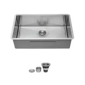 HOMEMYSTIQUE Undermount 34-in x 19-in Stainless steel Single bowl 16 -Gauge Kitchen Sink