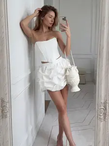 ALEA WHITE FEATHER CORSET SET