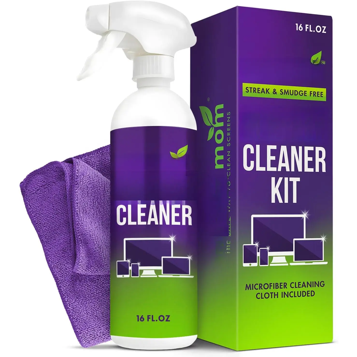 Cleaner Spray and Microfiber Cloth 16oz  Cleaner Spray and Wipe for TV, Laptop, Computer, Phone, iPad, Car  Cleaning Kit Electronic Cleaner Spray
