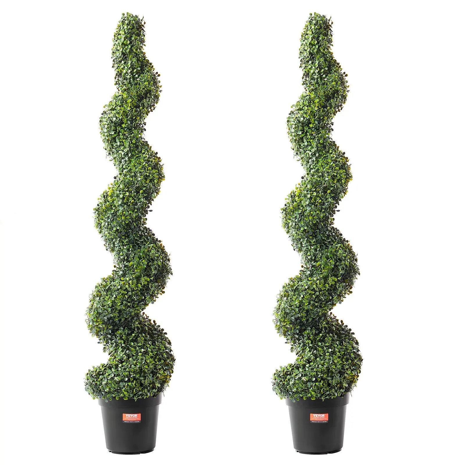 2 Pack 5' Artificial Boxwood Topiary Tree Faux Plant UV Decor In/Outdoor