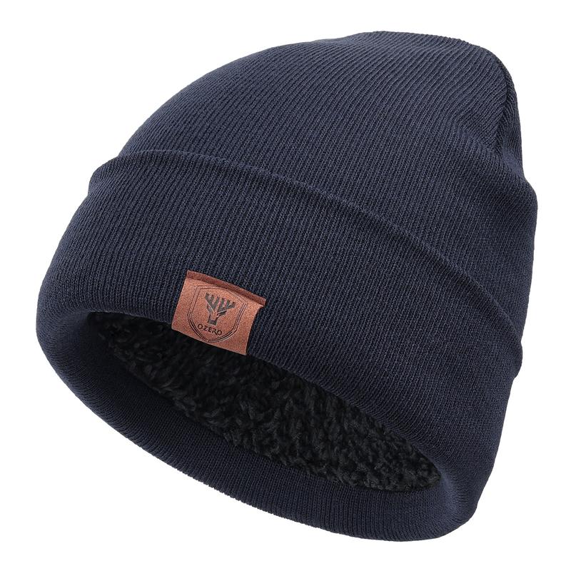 Fleece Lined Waterproof Beanie Winter Hat Thermal Knit Skull Cap Unisex Winter Windproof Skull Cap Helmet Liner for Men Women  main image 4