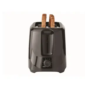 2-slice bread with 6 removable crumb trays, black