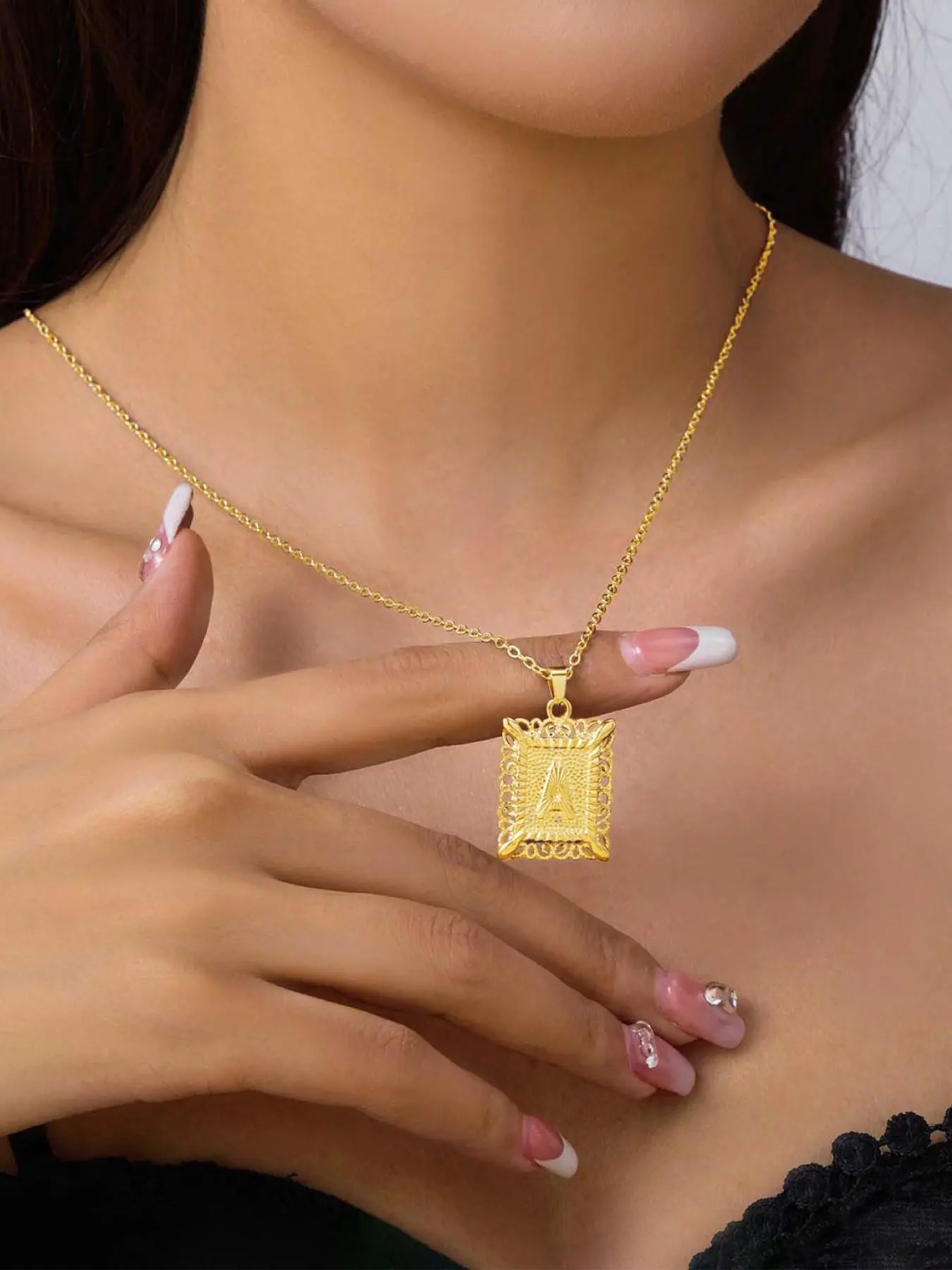 Letter Design Pendant Necklace for Women & Girls, Fashion Jewelry for Party, Daily Decor, Trendy All-match & Exquisite Jewelry for Birthday Gift