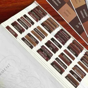 Reposition Laminated Bible Tabs, Large Print Stickers, Easy to Read & Apply Bible Tabs for Women & Man (Earthy Brown) thinkor