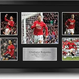 Cristiano Ronaldo Signed Autograph Photo Display of Printed Memories for Football Fans and Fans