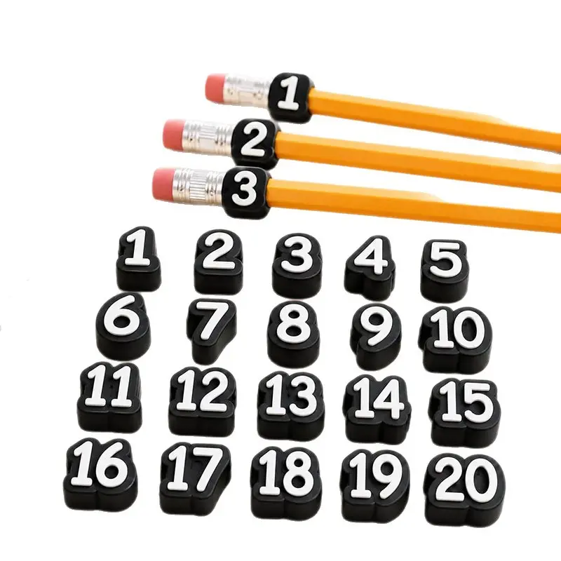 Reusable Numbered Pencil Caps 1-50,Teacher Classroom Supplies Anti-Loss Labels,Class Organization Marker Cap Set(no pencils included)