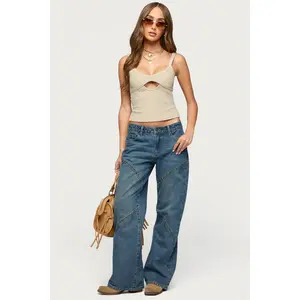 Charla Stud Low Rise Baggy Jeans