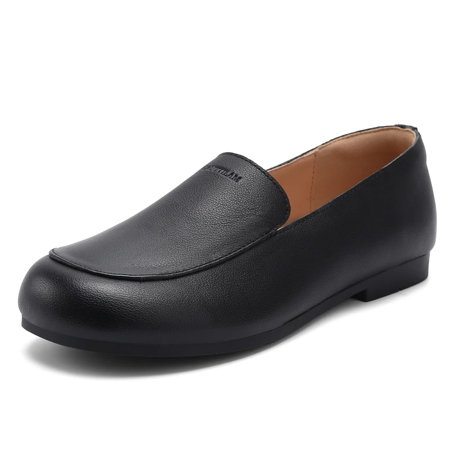 Women's Soft Genuine Leather Loafers, Slip-On Wide Width Comfort Flats, Arch Support Walking Shoes for Dress or Casual