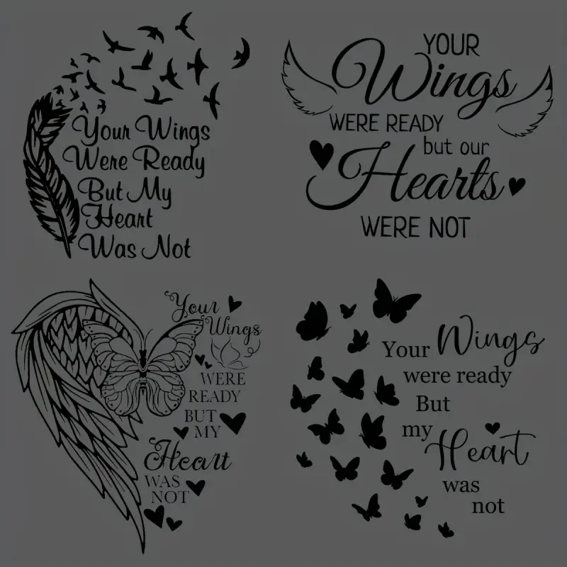 6-Piece Memorial DIY Heat Transfer DTF Transfer Stickers, DIY Craft Supplies, Art, Washable, Iron-on Designs, No-Iron Appliques for T-Shirts, Masks, Jeans, Backpacks