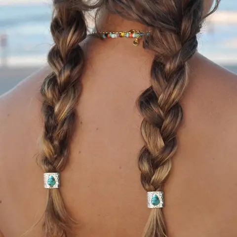 2 Piece Set Vintage Turquoise Hair Accessories, Women's Hair Pins, Student Supplies, Headwear Decorations, Decorative Hair Accessories, Elegant & Stylish