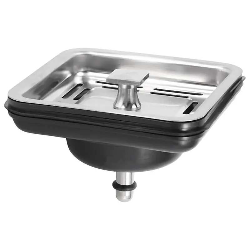 Stainless Steel Square Shape Mesh Strainer Basket Stopper - Kitchen Sink Drain Accessory for Cycling & Outdoor Leisure Equipment Storage Needs