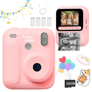 Portable Kids Instant Camera Educational Toy, 32GB Memory Card & Printing Paper Equipped, Perfect for Travel, Outdoor Play, Family Gatherings & Life Recording, Ideal Gift for 3-12 Year Olds