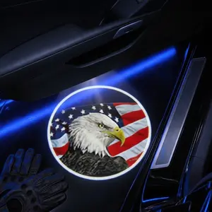 2 Pcs Eagle Carbon Fiber Welcome Light Set, Car Door Projection Lamp, Laser Light, Decorative Floor Lamp (batteries Not Included)