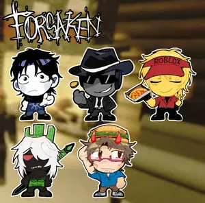 Roblox Forsaken Keychains - Chance Elliot 1x1x1x1 007n7 Two Time Acrylic Keychains, Unique Keychains for Personal Style, Cute Keychains for Bags and Keys, Durable, Lightweight and Perfect for Personal Style, Collecting and Gifting