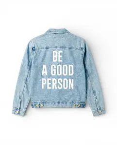 Signature Embroidered Denim Jacket - Light Blue
