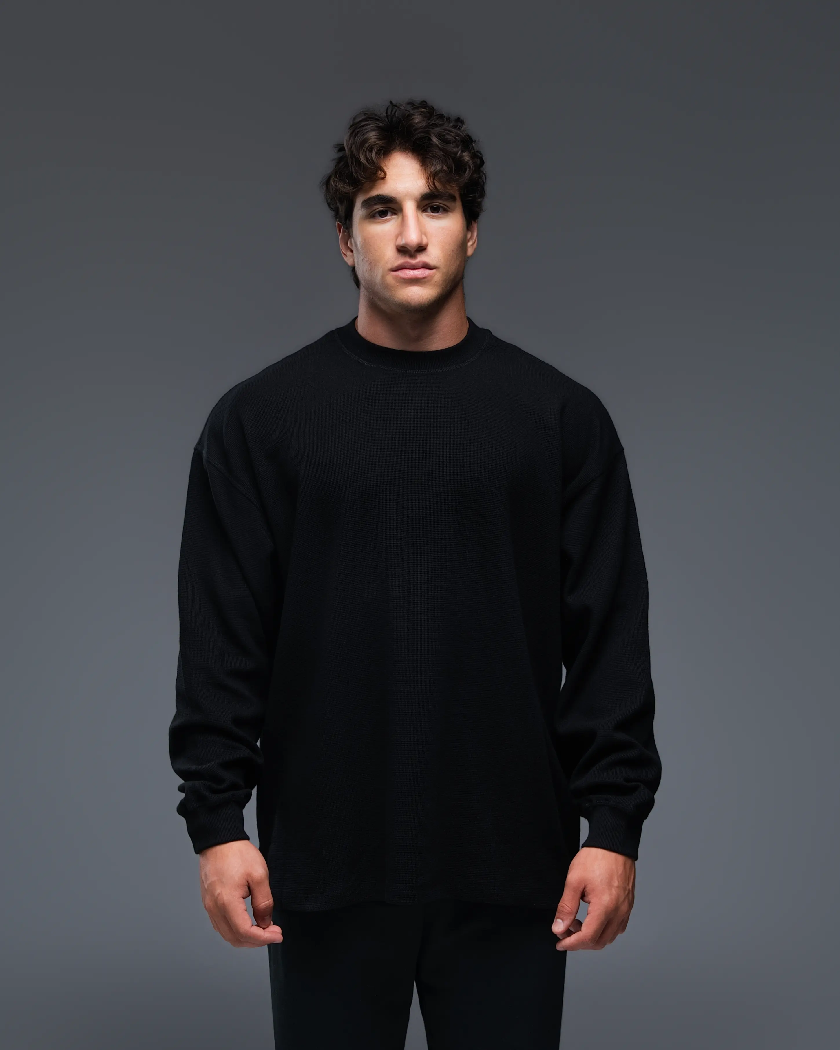 EKKO Blank Oversized Waffle Long Sleeve