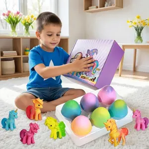 Magic Hatching Unicorn Eggs 6 Pack – Growing Rainbow Unicorn Surprise Eggs for Kids, Easter Basket Stuffers, Birthday Party Gift Toy