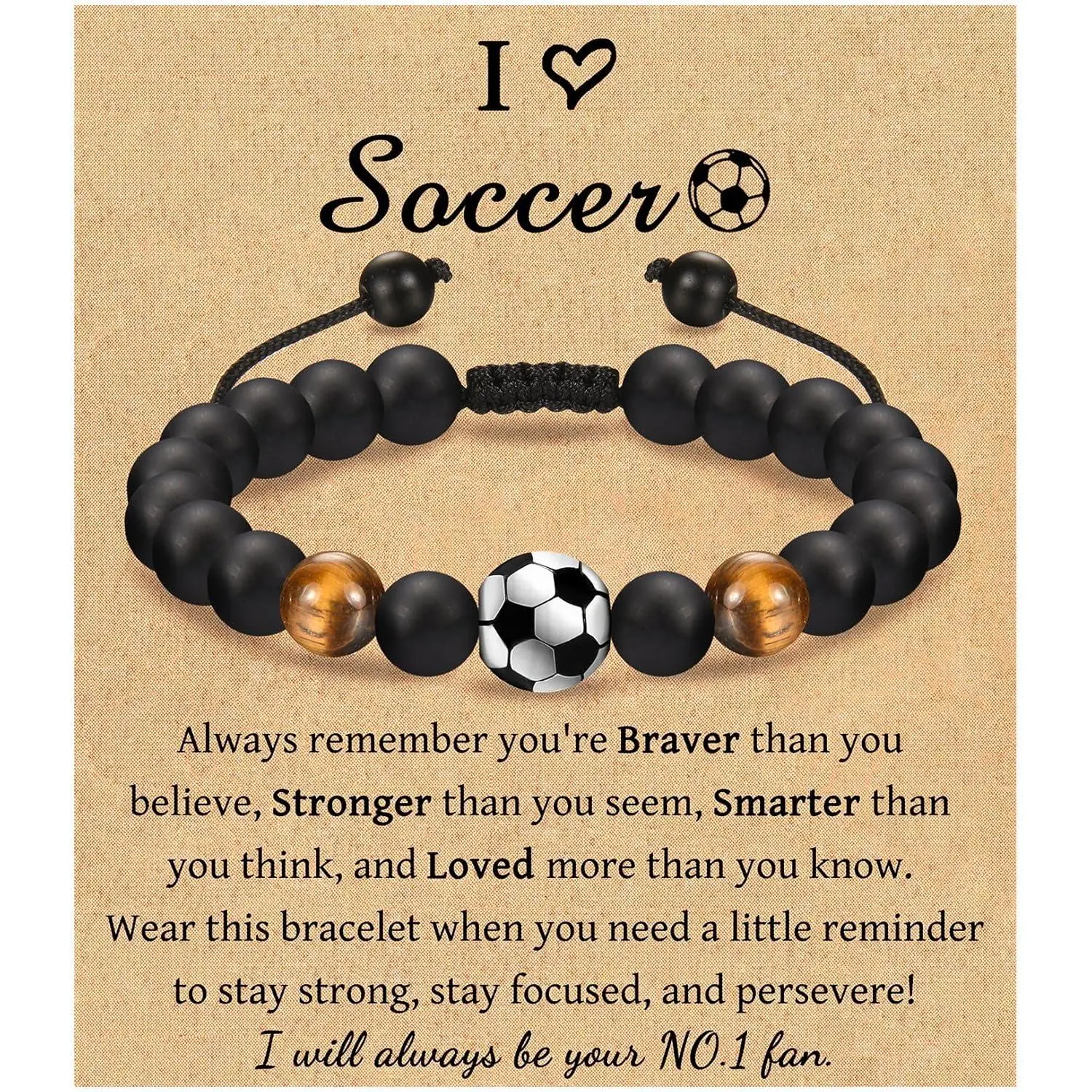 Bracelet Gifts for Teenage Boys, Football Baseball Basketball Soccer Bracelet Gifts for Teen Boys Player Son Grandson Team Friends, Christmas Birthday Gifts for Boys with Message Card