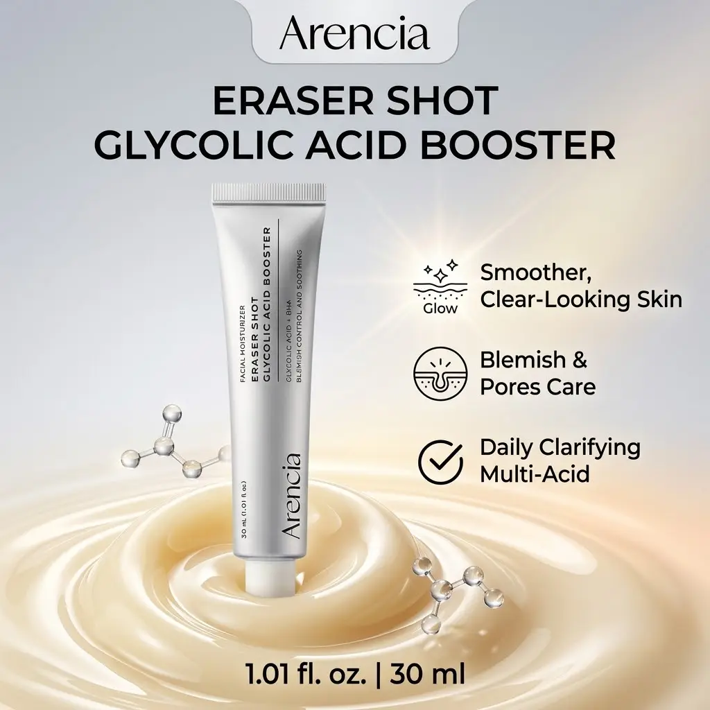Eraser Shot Glycolic Acid Booster Serum, Daily Clarifying Multi-Acid Formula for Smoother, Clear-Looking Skin, 1.01 fl oz, Serums