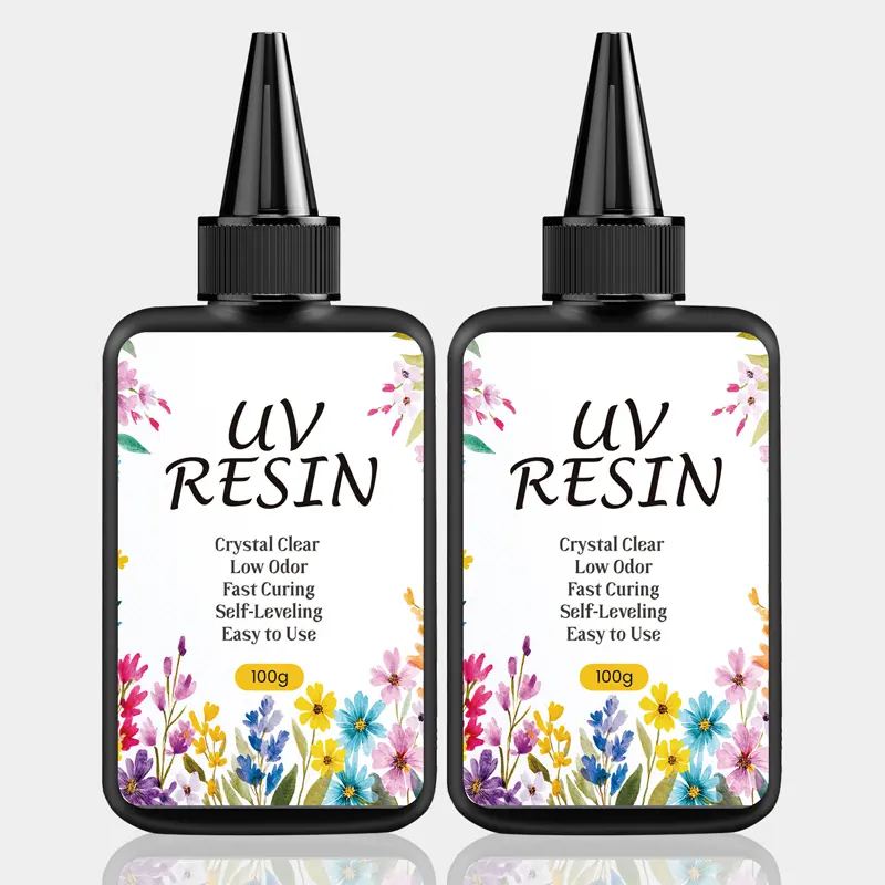 UV Resin 200g Kit, 2 x 100g Crystal Clear UV Resin for DIY Jewelry, Crafts, Charms & Resin Projects, Fast Curing & Self-Leveling