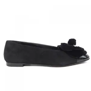 Pre-owned CHANEL Suede Small Leather Goods Ballet Flat Kid Skin Velvet Patent Flat Shoes