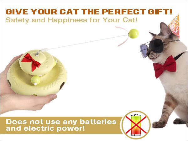 KADTC Cat Interactive Toys for Indoor Cats Dancer Supplies Bored Young Kitten Teaser Wand Feather Boredom Toy Weight Loss Kitty Tracking Balls Birthday Gift Adult Pet Enrichment Self Play High Energy Game