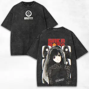 Osaragi Sakamoto Days + Assassin Mode + Washed Heavyweight Streetwear Tee + Dark Retro Vibe + Collector’s Limited Drop Basic Cotton