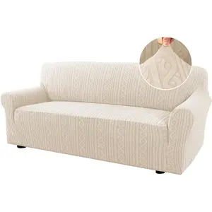 Sofa Cover 1 count Stretch Sofa Slipcovers Non Slip Sofa Cover with Elastic Bottom Washable for , Pets Upgrade Thick Jacquard Fabric with Spiral (75"-85", )