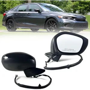 Right Passenger side Mirror Fits 2022-2026 HONDA CIVIC Sedan/Hatchback With Power Glass, Manual Folding, Match to Crystal Black Pearl Replace HO1321350 76208T20A01 (3 Pins)