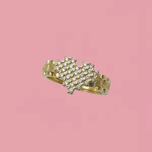 Heart Pixel Ring 18k Gold-Plated